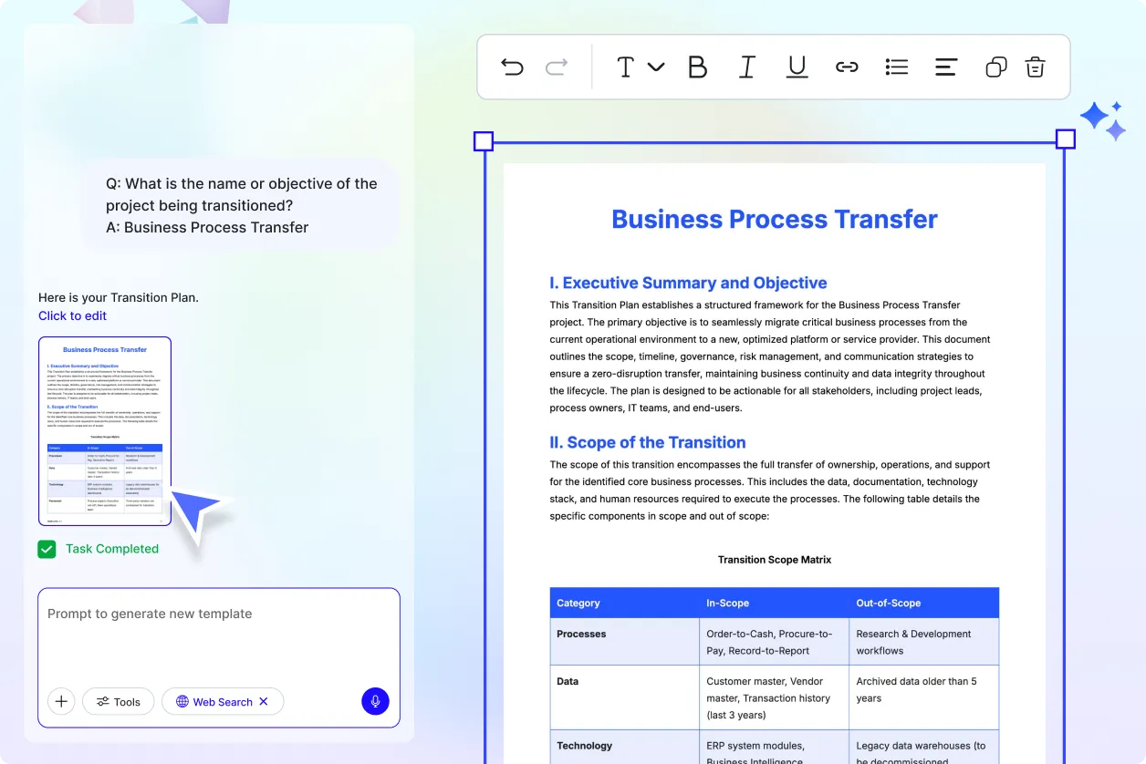 Free AI Transition Plan Generator, AI Transition Plan Maker Online [ No Signup ]